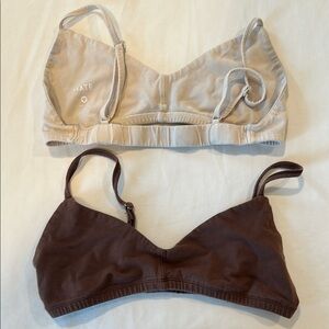 Set of four Triangle Bralettes in Beige and Brown